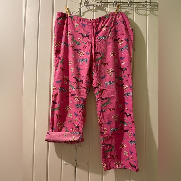 Vs. pink y2k (2008) Phi BETA PINK animal sleep pants-large EUC - Picture 1 of 9